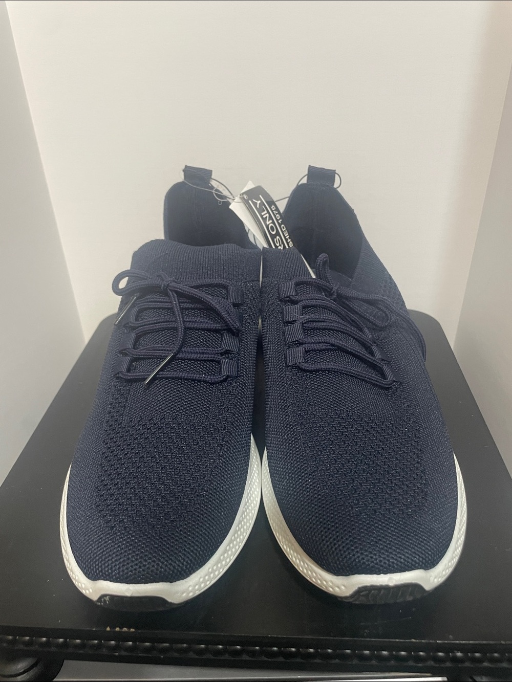 Members Only Navy Knit Lace-Up Athletic Sneakers